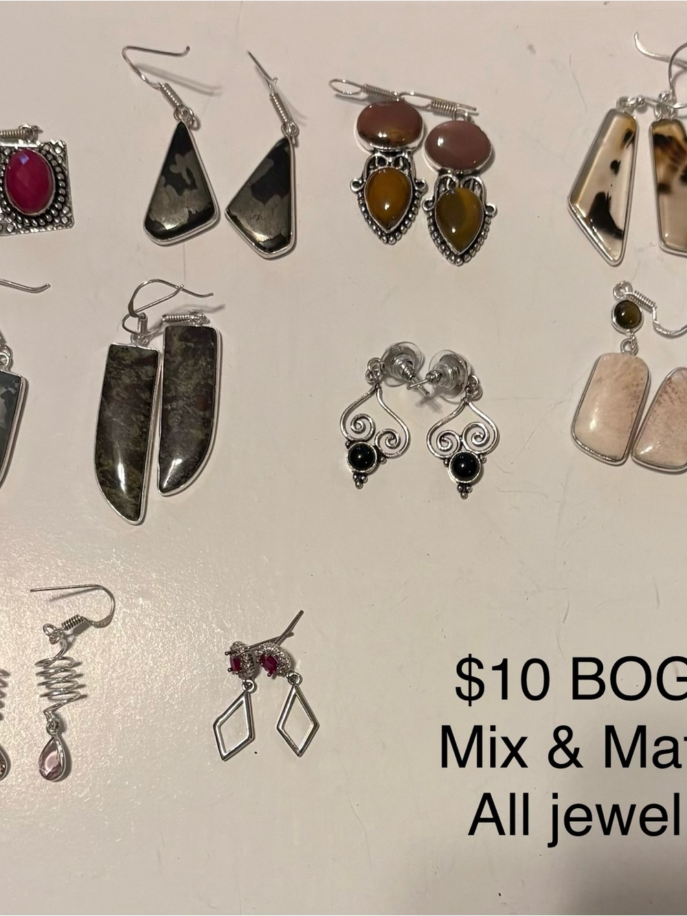 S925 Natural Stone earrings